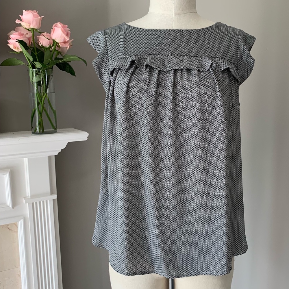 Black and White New Loft Blouse